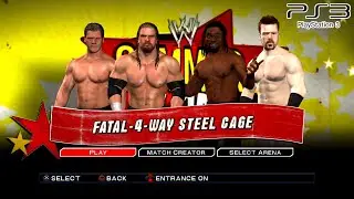WWE SVR 2011 PS3 - Triple H VS Kofi Kingston VS Chris Jericho VS Sheamus - Fatal 4-Way Steel Cage