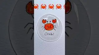 Easy drawing little Crab but in water kisa art #kids #easydrawing #drawing #crab #kidsdrawing