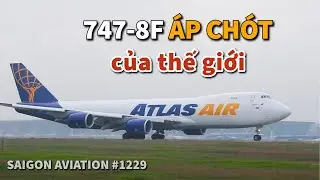 Ngắm chiếc Boeing 747-8F &aacute;p ch&oacute;t của thế giới (N861GT) cất c&aacute;nh ở g&oacute;c quay cực gần | #1229