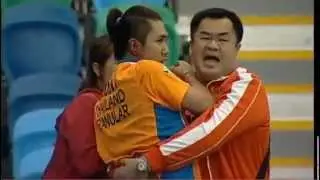 Fight between two badminton players caught on tape at Richmond Oval