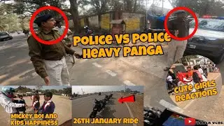Police Vs Police Heavy Panga/26th January Ride❤️Cute Girls Reactions 😍Dabla MotoVlog