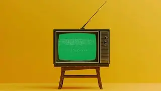 Yellow CRT Retro TV Green Screen Effect | Vintage Glitch Overlay Template for Video Editing