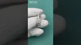 Handmade Micropave Setting Round Cut Anniversary Band
