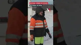 Дрон запечатлел автомобили на замерзших ледовых дорогах Балтийского моря в Эстонии | VERTEX