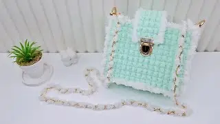 PLASTIC CANVAS BAG DIY | HOW TO MAKE YARN BAG