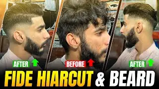 Fide Haircut With Beard ASMR | Relaxing Beard Shape Up Fade Haircut Tutorial
