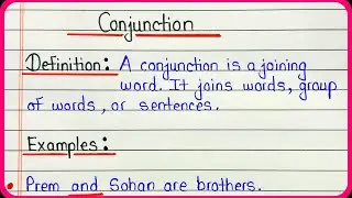 What is conjunction? Definition of conjunction with examples | Conjunction definition grammar