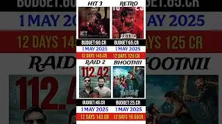 HIT 3 VS RETRO VS RAID 2 VS BHOOTNII BOX OFFICE COLLECTION VIDEO #shortvideo #bollywood #shortsviral