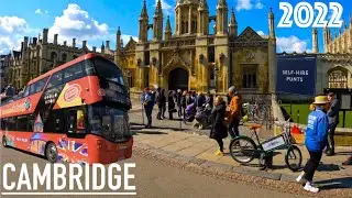 Cambridge Walking Tour | Narrow Streets | Punting | Colleges [4K HDR]