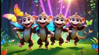 Four Little Monkeys | Learn Big and Small | Educational Song for Kids and Toddlers