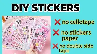 How to make *stickers* without tape 😱😱 || Homemade stickers 💖🎀 || juggad 💡 || Iman craft galaxy 