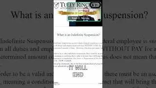 Indefinite Suspension - Your Rights as a Federal Employee