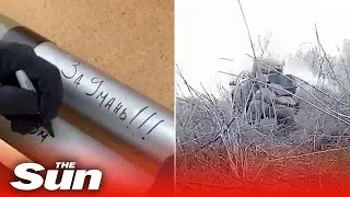 'For Uman!': Ukrainians sign ROCKETS for Russian forces after Uman building struck with missile
