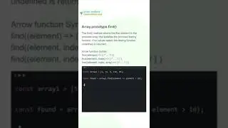 Array.prototype.find() | #array #javascript