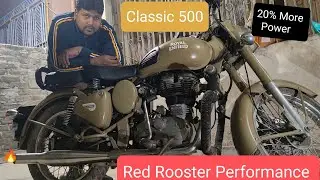 Red Rooster Performance Exhaust installation on my Classic 500 at Home(DIY)🔧🏘️ #exhaustsound#youtube