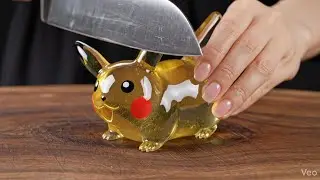 Glass Pikachu Cutting ASMR ⚡️ Satisfying Glass Crushing & Slicing | Oddly Satisfying