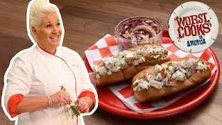 Anne Burrell Makes a Lobster Roll with Slaw | Worst Cooks in America | Food Network