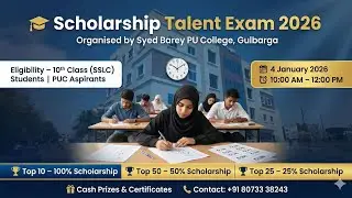 Golden chance for 10th students | Scholarship Talent Exam 2026 by Syed Barey PU College.