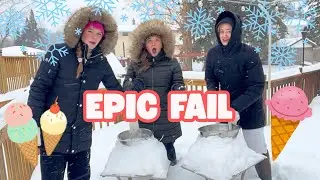 We Tried Making The Viral Snow Ice Cream During A Snowstorm (EPIC FAIL) - The Kromer Sisters