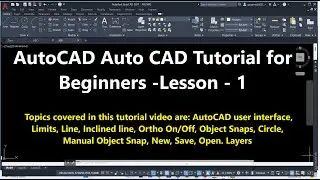 AutoCAD Tutorial for Beginners | Lesson - 1