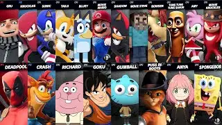 Sonic vs Mario vs SpongeBob vs Gumball vs Goku vs Deadpool vs Richard | Super Smash Bros Ultimate