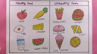 healthy food and unhealthy food drawing/easy healthy food drawing