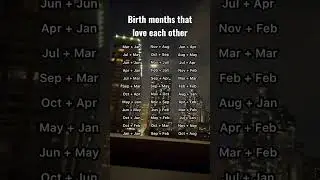 Birth months that love each other