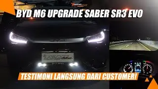 BYD M6 PASANG MINI PROJECTOR SABER SR3 EVO HASILNYA GOKIL!