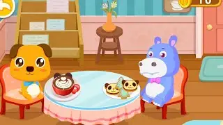 Baby Panda's Summer Caf&eacute; - Become a Cafe Host and Serve  Customers ! Babybus game Cartoon