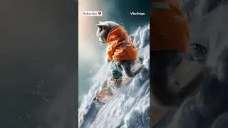 Epic Cat Snowboard Fails & Triumphs: World's Cutest Snow Rider is Here! #Cat #AIArt #Shorts