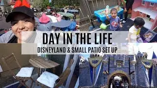 DAY IN THE LIFE || DISNEYLAND MORNING & SMALL PATIO CLEAN WITH ME