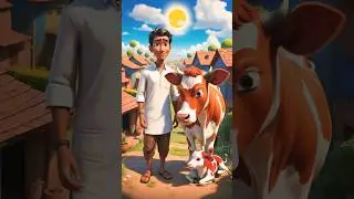 A Farmer and Cow Story l Cow beautiful story #cow #ai #story #shorts #trending
