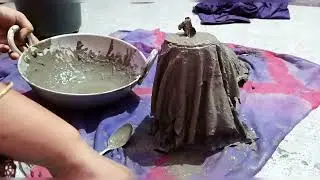 Using water Bottle cement kunda making part 1 #cement #garden #diy 