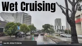 Dash Cam Cruising*LOUD* Darwin City to Woolner, Australia- Wet Drive 20/01/2026