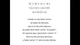 Factor com&uacute;n en grupos - Segundo caso de factoreo