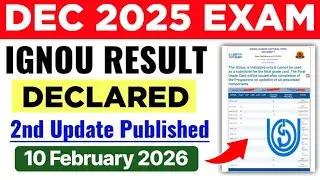 IGNOU December 2025 Exam Result Declared 2nd Update | IGNOU Result Declared Dec 2025 (Normal Result)