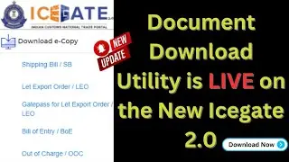 #latestnews Icegate 2.0 document download utility LIVE Now || How To download Shipping Bill online