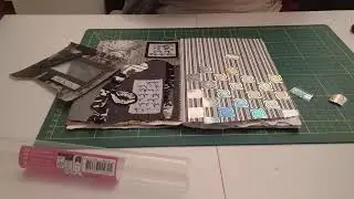 Black, stripes and sliver - A Junk Journal Page