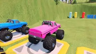 Garage with Colors - ALL MIXER TRUCK WITH DOUBLE FLATBED TRAILER MONSTER, TRUCK, SCANIA,  RENAULT