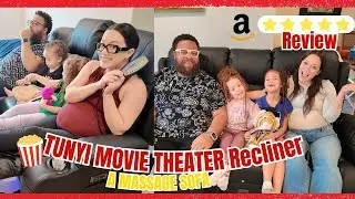 Tunyi Recliner Sofa Review, Media Room Sofa with MASSAGE, LED LIGHTS 7 BLUETOOTH
