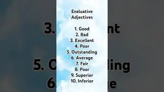 Evaluative adjectives| adjectives in english grammar #english #adjective #education #grammar #learn
