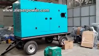 weichai ricardo 120kw diesel generator 4 wheel trailer HBE 6DRIZLD Huadong with brushless alternator