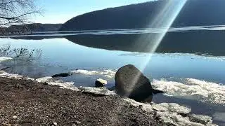 Sunny day by the river ambience with calm music