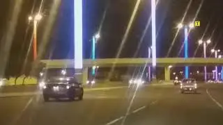 Beautiful Changing Colors Light New AirPort Road Doha Qatar