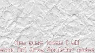 NEW CODES!!! (Ant Army Simulator)
