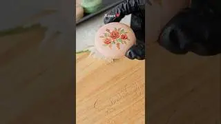 Roses Painting on Macaron! #shorts #asmr #macaron #baking #art