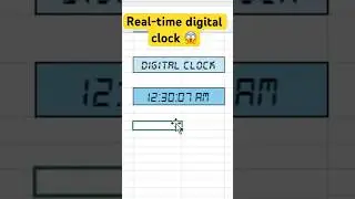 Real time Digital Clock |How to Create Digital Clock in Microsoft Excel | Digital Clock in Excel VBA