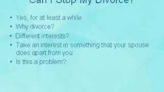 Can I Stop My Divorce?