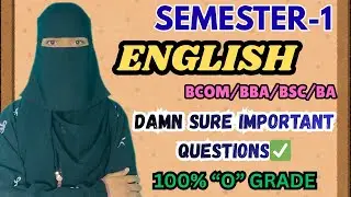 ENGLISH 1st Semester💯✅| IMPORTANT QUESTIONS | PAKKA 