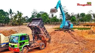 Excavator KOBELCO SX200 Stilling Operator To Processing Best Project Saving Land To Dump Truck 5Ton